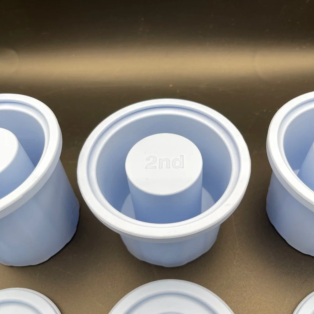 Silicone Large Ice Cube Molds for Tumbler Cup Light‎ Blue Set of 3 with Lids